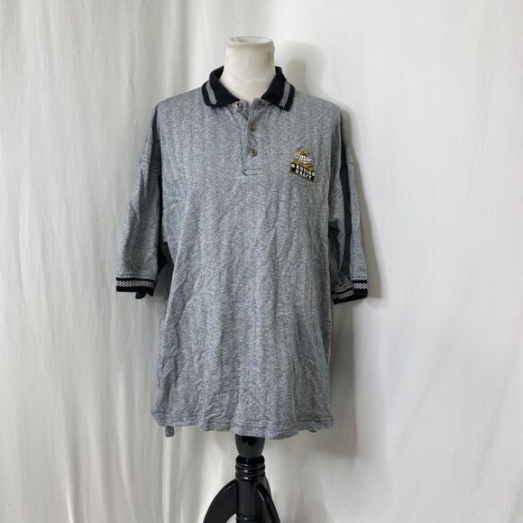Miller Genuine Draft Men’s XL Vintage Polo Shirt LA Loving Black and Grey - Picture 2 of 9